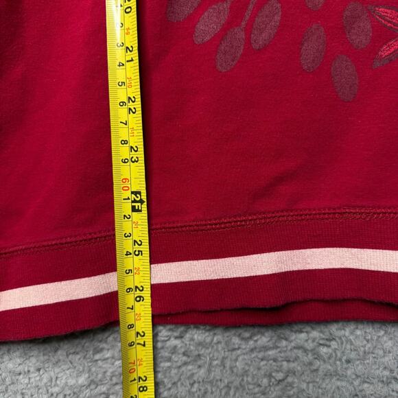 Vintage Hinano Tahiti Jacket Women's Medium Red Floral Island Girl Quarter Zip - Picture 4 of 13